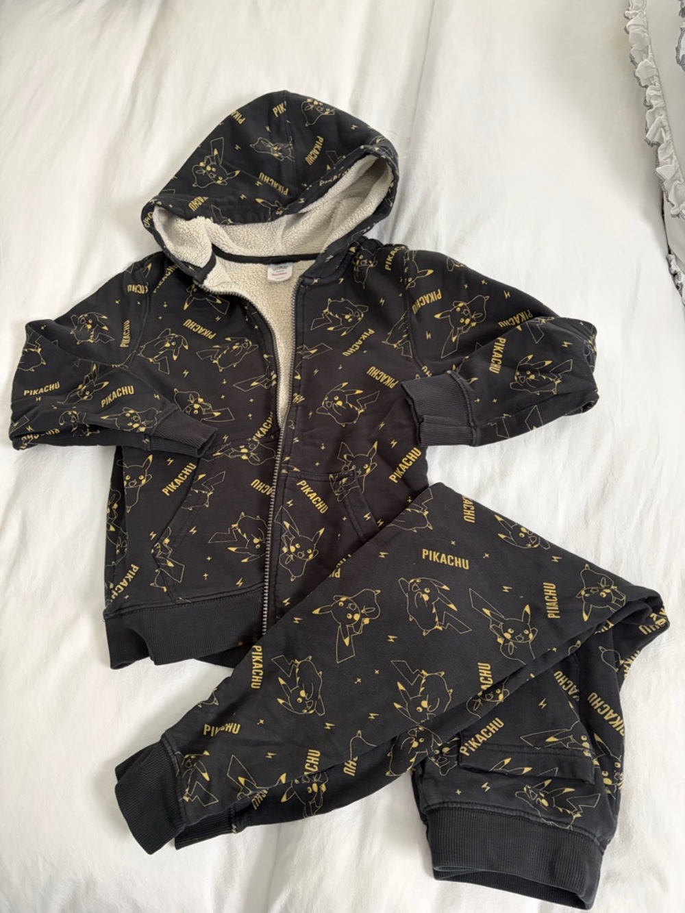 Pikachu Black & Yellow Hoodie + Joggers Set